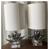 Silver Metal Table Lamps with Shades c5