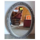 Oval Mirror with Decorative Frame, 20x28
