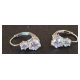 Sterling Silver Earrings with Clear Stones