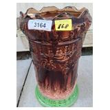 Brown-Glazed Ceramic Umbrella Stand