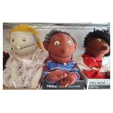 Three Handmade Cloth Hand Puppets