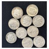 Roosevelt Silver Dimes, 1950s-1960s