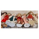 Porcelain Dolls on Display Stands