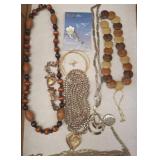 Costume Jewelry Lot with Chains and Beads