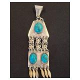 Sterling Pendant with Turquoise Accents