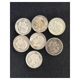Seven Silverï¿½1950s Roosevelt Dimes, Silver Content