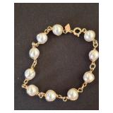 Gold-Tone Faux Pearl Bracelet by Sarah Coventry