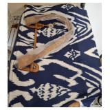 Stella & Dot Blue Tote with Tan Handles