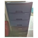 Stacked Plastic Storage Drawer Units