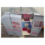 Gray Doll Camper With Interior Kitchen Details
