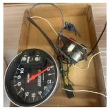 Auto Meter Tachometer with Wiring and Push Button