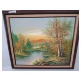 Framed Landscape Painting, Signed