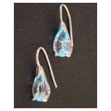 Sterling Silver Earrings w/ Blue Stone Accents