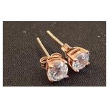 Sterling Stud Earrings with Clear Gemstones