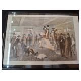 Framed Print of 19th-Century Slave Auction Scene