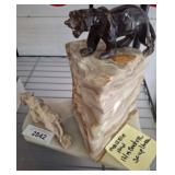 Marble and Alabaster cat Sculpture