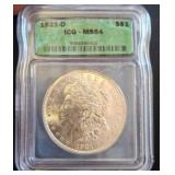 1921-D Morgan Silver Dollar, ICG MS64