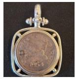 1954 Coin Pendant in .925 Silver Bezel