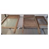 Three Vintage Wooden Washboards c8