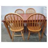 Wood Dining Table with Four Chairs