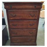 Wooden Chest of Drawers with Brass Pulls
