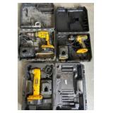 DeWalt Cordless Drills With Chargers and Cases