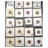 Early Wheat Pennies in Protective Holders