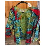 Colorful Patchwork Shirt and Skirt Set