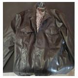 Black Epidemic Faux Leather Jacket, Size L