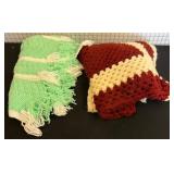 Two Handmade Crochet Blankets