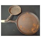Two Cast Iron Skillets, Lodge and Taiwan