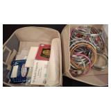 Craft Supplies With Embroidery Fabric and Hoops