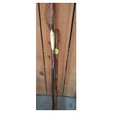 Carved Wood Walking Stick and Gimmie Stick