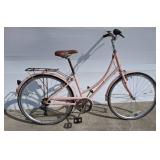 Pink Retro Bicycle with Rear Rack r2
