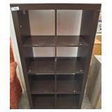 Eight-Cube Dark Brown Storage Shelf Unit