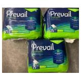 Three Packs of Prevail Underpads (75 Total)