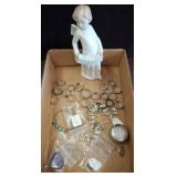 Porcelain Figurine, Jewelry, and Accessories Lot