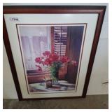 Framed Floral Print Artwork, 22x29 Inches