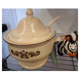 Ceramic Tureen With Lid, Star, and Zebra Lot