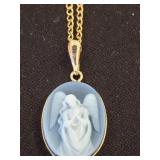 Sterling Angel Cameo Pendant Necklace