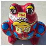 Painted Ceramic Frog Planter