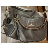Two Black Leather Handbags, Coach & Vince Camuto