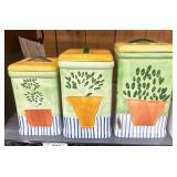 3 Ceramic Kitchen Canisters
