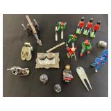Mini Metal Figurines and Accessories Lot