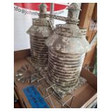 Metal Silo Towers and Windmill Model Display