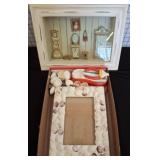 Miniature Diorama, Shell Frame, Ceramic Dish