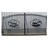 Black Steel Ranch-Style Entry Gate Panels, 14x80in