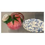 Ceramic Pitcher and 10 Strawberry Street Plate