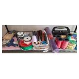Craft Supplies Lot With Ribbons and Tools