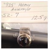 Sterling Silver Ring with Amethyst Stone